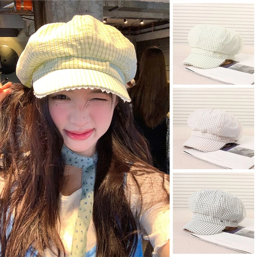 Fashion Spring Summer Plaid Berets Y2k Thin Newsboy Caps Lace Brim Casual Octagonal Hat for Women
Fashion Spring Summer Plaid Berets Y2k Thin Newsboy Caps Lace Brim Casual Octagonal Hat for Women