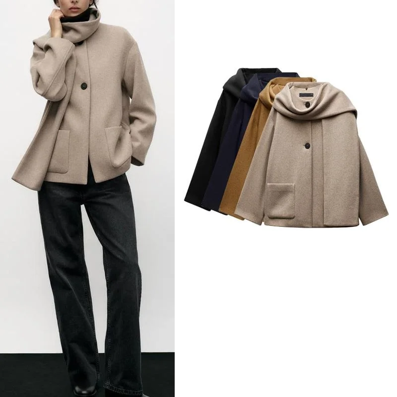 Autumn Winter New Women's Mixed Fiber Patch ket Scarf ort Coat Jaet 209534 20954 Commute Sle Thiened Long Sve
Autumn Winter New Women's Mixed Fiber Patch ket Scarf ort Coat Jaet 209534 20954 Commute Sle Thiened Long Sve