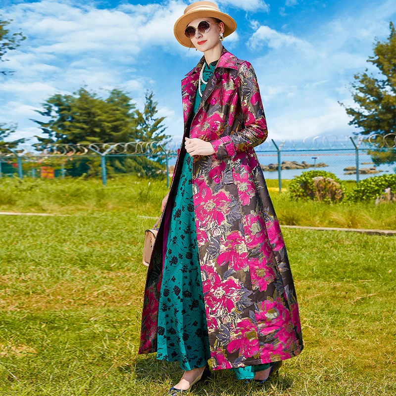 Luxury Women Autumn Winter Jacquard Coat Floral Double Breasted Long Coat Quality Jacket Overcoat Big Size Turn-down Collar
Luxury Women Autumn Winter Jacquard Coat Floral Double Breasted Long Coat Quality Jacket Overcoat Big Size Turn-down Collar