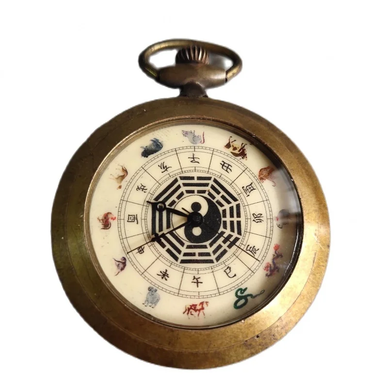 Chinese Antique Collection Crafts ";18th -20th Centuries";,Diameter: 5CM, Bronze , “12 Animals Poet Watch”
Chinese Antique Collection Crafts ";18th -20th Centuries";,Diameter: 5CM, Bronze , “12 Animals Poet Watch”
