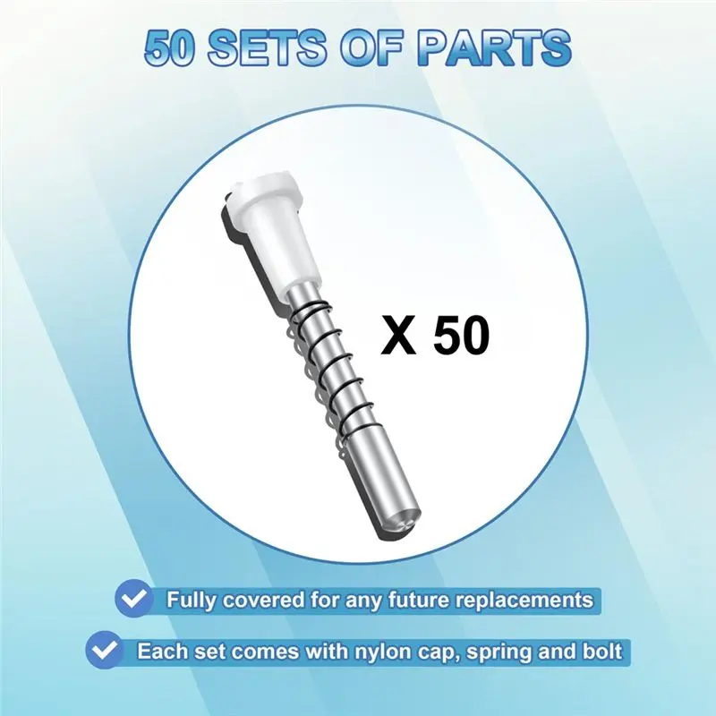 A24F-50Pcs Window Screen Plunger Latches With Caps,5/32 X 1-1/2In,Aluminum Window Screen Plunger Pins,Secure Screens In Place
A24F-50Pcs Window Screen Plunger Latches With Caps,5/32 X 1-1/2In,Aluminum Window Screen Plunger Pins,Secure Screens In Place