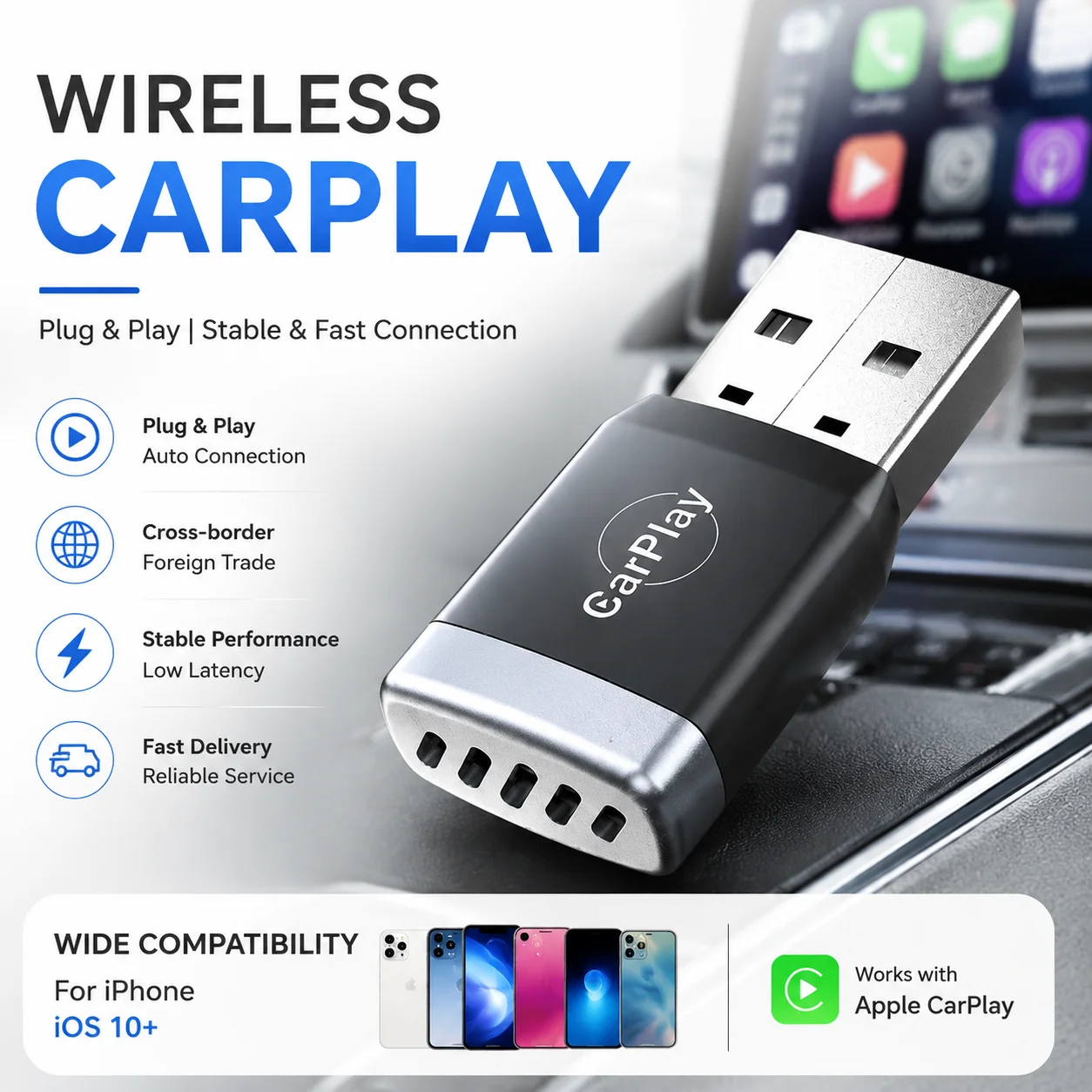 2026 New Wireless CarPlay Android Auto Box USB/Type-c Plug Play CarPlay Wireless Compatible with 99% of Cars Radio apapter
2026 New Wireless CarPlay Android Auto Box USB/Type-c Plug Play CarPlay Wireless Compatible with 99% of Cars Radio apapter