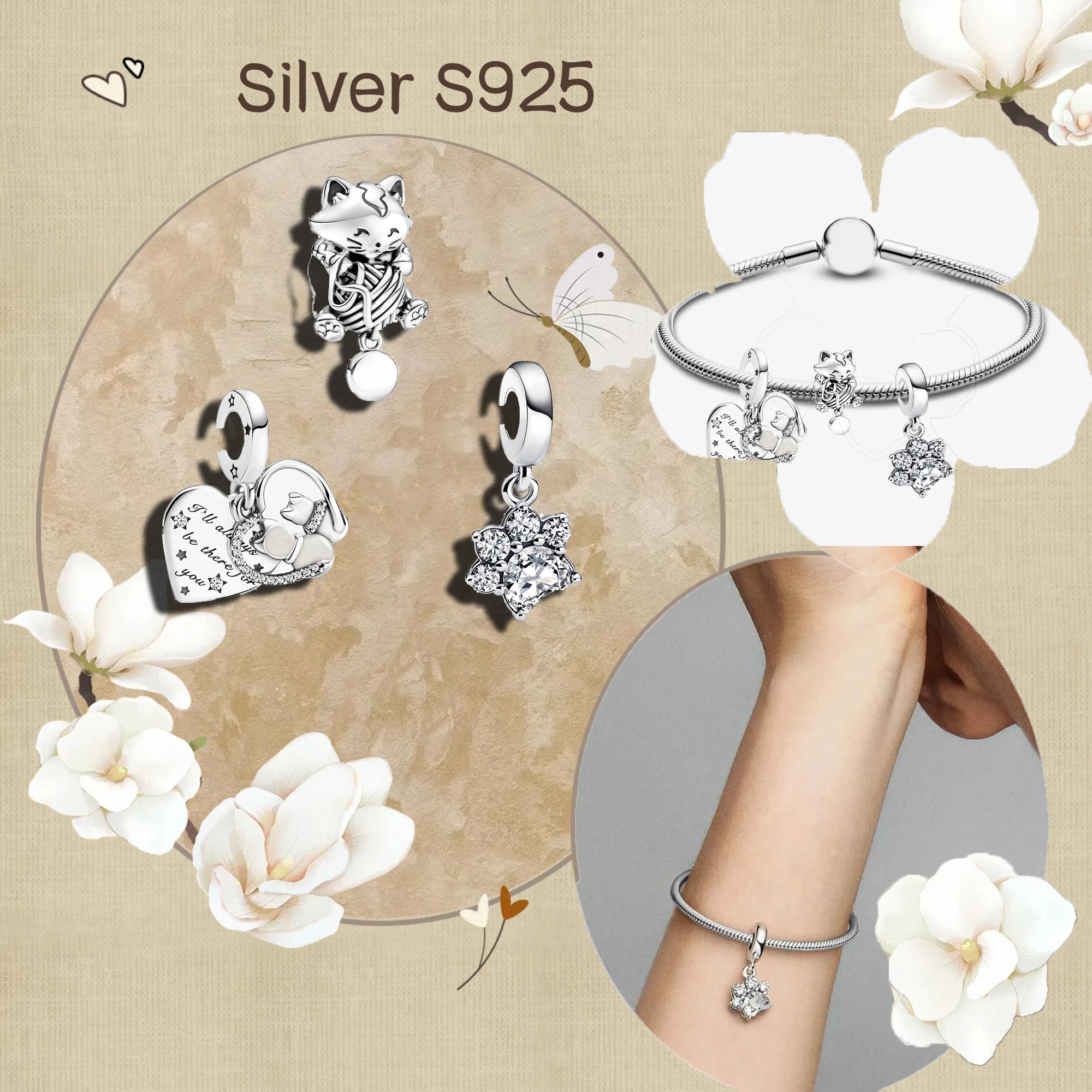 Pure silver S925 women's jewelry pan Danish National Cat Day bracelet small pendant for missing and giving to best friend
Pure silver S925 women's jewelry pan Danish National Cat Day bracelet small pendant for missing and giving to best friend