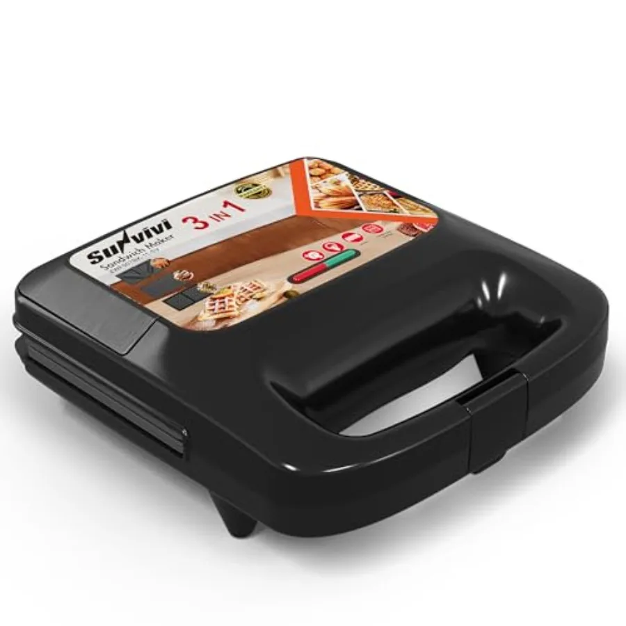 3 in 1 Electric Sandwich Maker: Panini Press Grill and Waffle Iron Set Grill and Sandwich Press with Removable Nonstick Plates
3 in 1 Electric Sandwich Maker: Panini Press Grill and Waffle Iron Set Grill and Sandwich Press with Removable Nonstick Plates