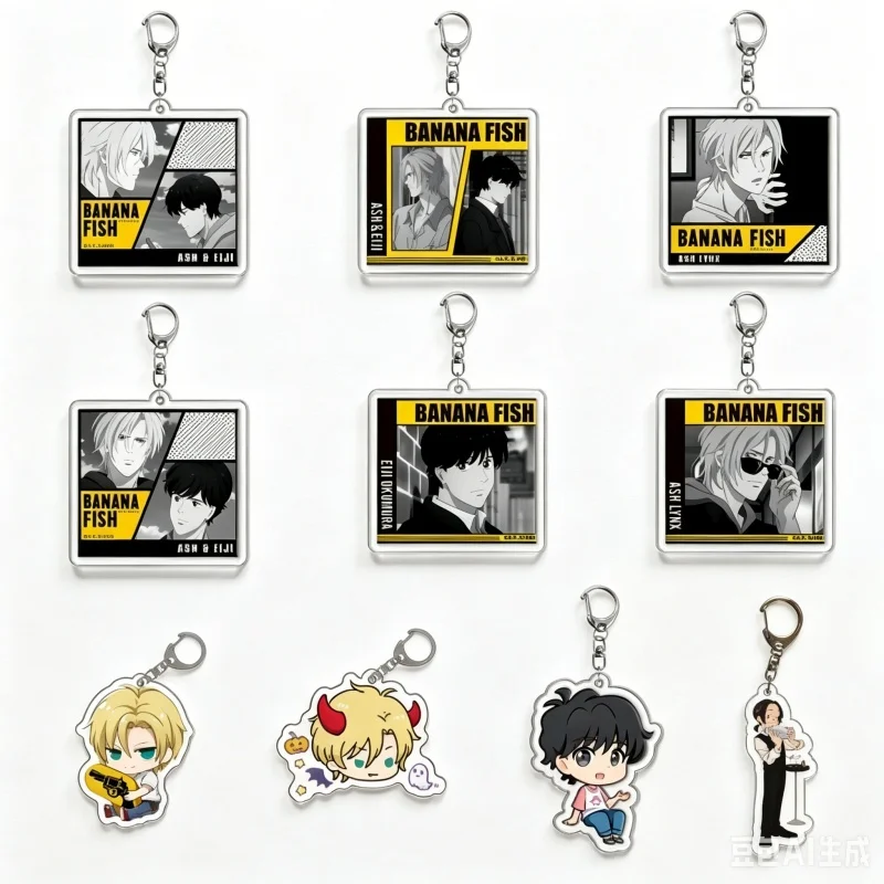 Anime Banana Fish Acrylic Stand Figure Keychain Set Desktop Decor Collection Model Toy bag charm Gift For Fans
Anime Banana Fish Acrylic Stand Figure Keychain Set Desktop Decor Collection Model Toy bag charm Gift For Fans