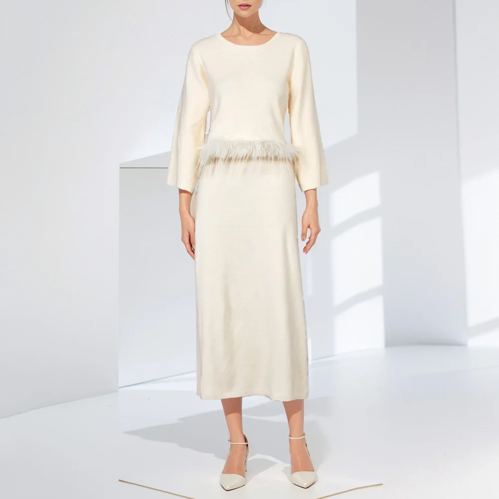 Evening O-Neck Feathers Prom Gown 2 Piece Sets Women Outfit Ankle-Length Elegant Women Evening Dresses Lady Two Piece Set
Evening O-Neck Feathers Prom Gown 2 Piece Sets Women Outfit Ankle-Length Elegant Women Evening Dresses Lady Two Piece Set