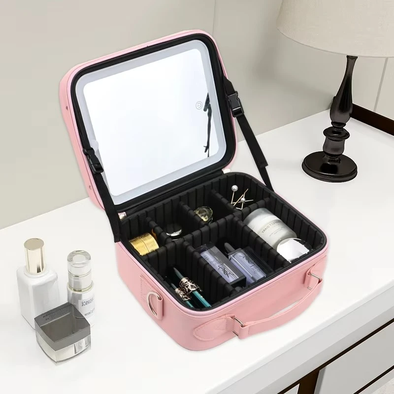 Large Capacity Makeup Case Travel Makeup Bag with Light Emitting Diode Mirror
Large Capacity Makeup Case Travel Makeup Bag with Light Emitting Diode Mirror
