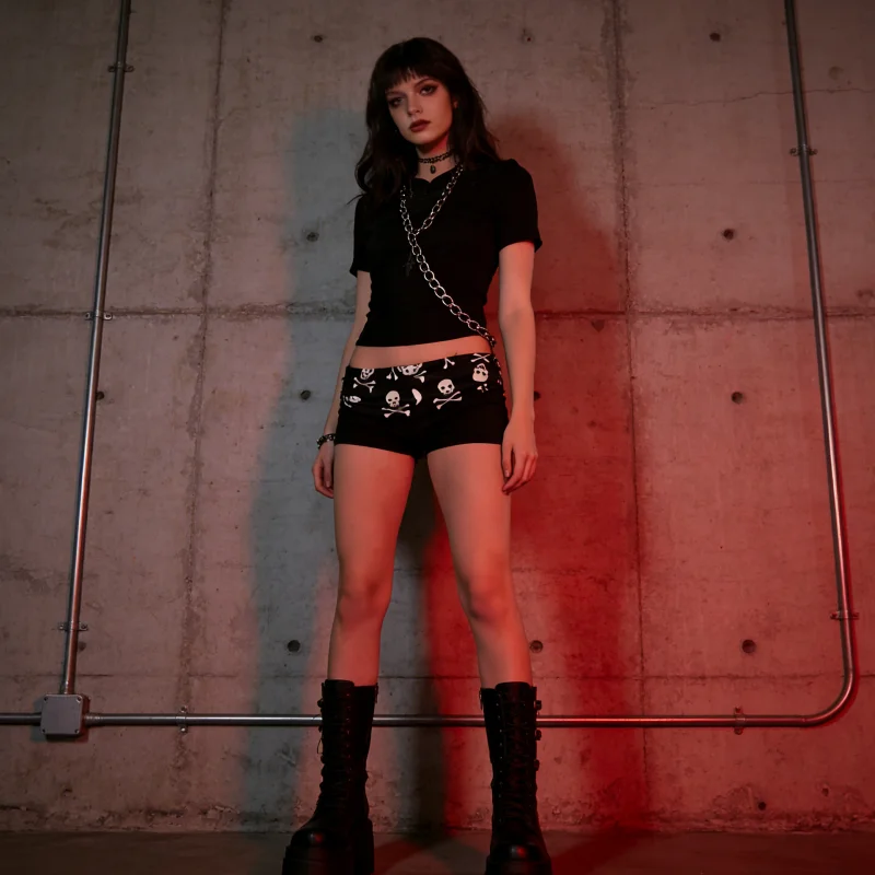 Шорты с принтом черепов в темном стиле, для женской субкультуры, в стиле «дерзкой девушки», утягивающие шорты-хотпанты, одежда в стиле панк для дома и улицы, леггинсы.
Шорты с принтом черепов в темном стиле, для женской субкультуры, в стиле «дерзкой девушки», утягивающие шорты-хотпанты, одежда в стиле панк для дома и улицы, леггинсы.