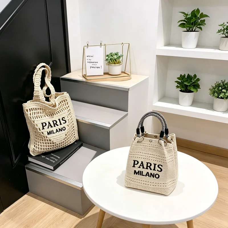 French Triangle Woven Hollow Shoulder Bag Solid Color Bucket Shaped Large Capacity Handbag Simple Travel Vacation Beach Bag New
French Triangle Woven Hollow Shoulder Bag Solid Color Bucket Shaped Large Capacity Handbag Simple Travel Vacation Beach Bag New