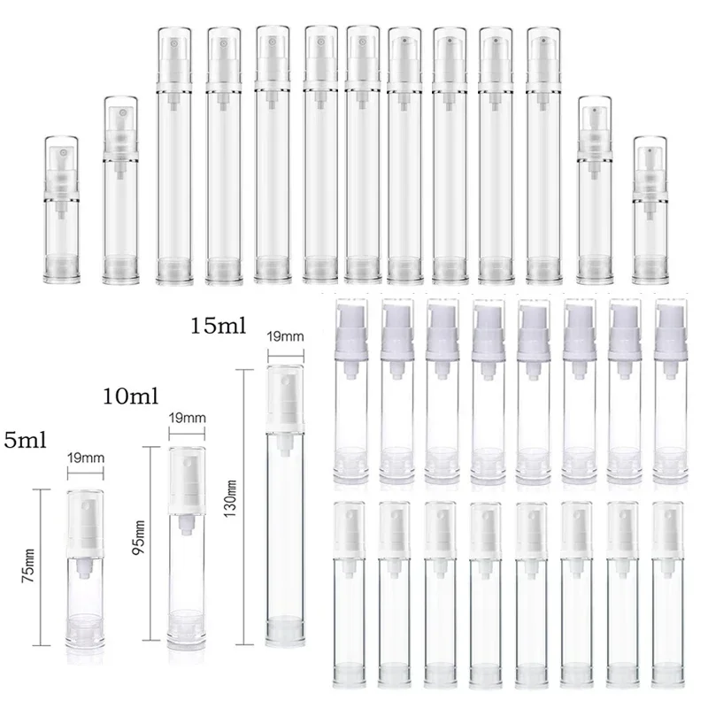 100Pcs Refillable 5ml-15ml Vacuum Lotion Pump Bottles & Spray Bottle Travel Size Portable Liquid Foundation Sample Containers
100Pcs Refillable 5ml-15ml Vacuum Lotion Pump Bottles & Spray Bottle Travel Size Portable Liquid Foundation Sample Containers
