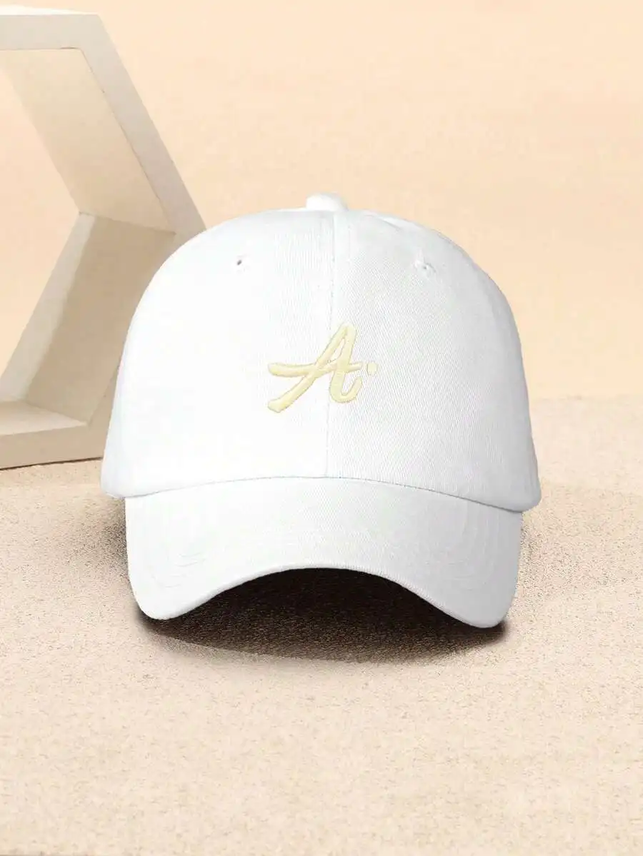 White Embroidered Letter A Baseball Cap Adjustable Casual Sun Protection Hat For Adults
White Embroidered Letter A Baseball Cap Adjustable Casual Sun Protection Hat For Adults