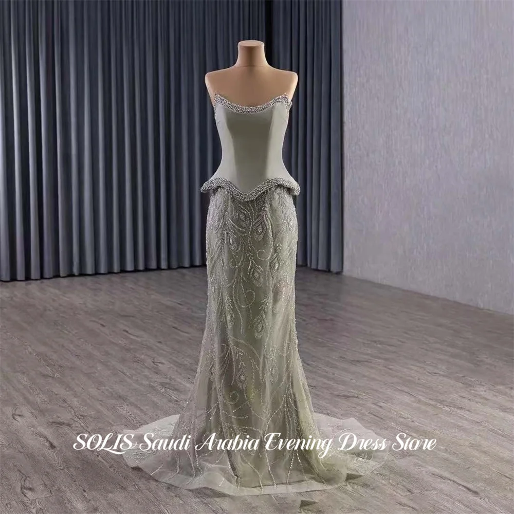 SOLIS Mint Green Evening Dress Strapless Party Dresses Sequins Embroidery Prom Gown with Crystal Trim robes du soir Customized
SOLIS Mint Green Evening Dress Strapless Party Dresses Sequins Embroidery Prom Gown with Crystal Trim robes du soir Customized
