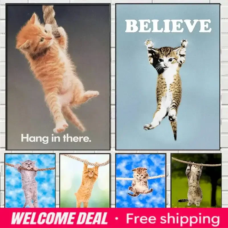 Hang In There Baby Cute Cat Yoga Poster Diamond Painting Wall Art, Adorable Pet Animal Prints for Home Office Shop Decor
Hang In There Baby Cute Cat Yoga Poster Diamond Painting Wall Art, Adorable Pet Animal Prints for Home Office Shop Decor