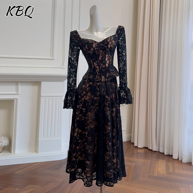 KBQ French Solid Vintage Tunic Sexy Long Dress For Women Square Collar Long Sleeve High Waist Temperament Dress Female Fashion 
KBQ French Solid Vintage Tunic Sexy Long Dress For Women Square Collar Long Sleeve High Waist Temperament Dress Female Fashion