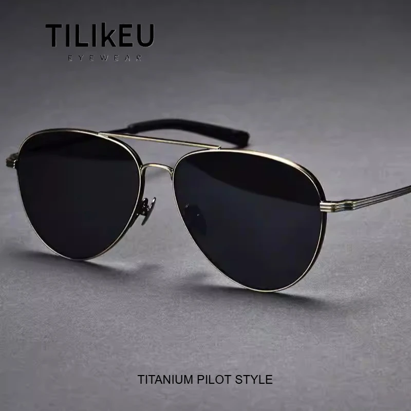 New Double Bridge Polarized Sunglasses Men Pure Titanium Large Face Retro Pilot Driving Anti-Glare Shades UV Fishing Sunglasses
New Double Bridge Polarized Sunglasses Men Pure Titanium Large Face Retro Pilot Driving Anti-Glare Shades UV Fishing Sunglasses