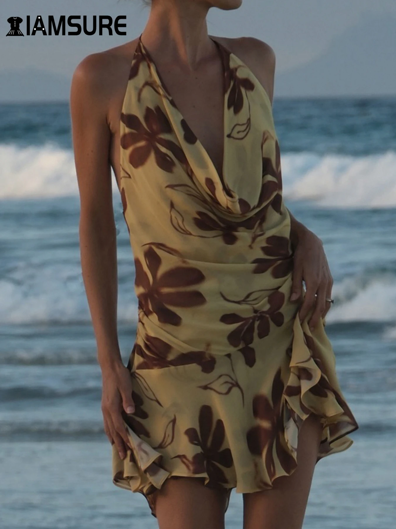 IAMSURE Holiday Backless Floral A-Line Dress Beach Style V-Neck Sleeveless Mini Dresses For Women 2025 Summer Fashion Sytrrtwear
IAMSURE Holiday Backless Floral A-Line Dress Beach Style V-Neck Sleeveless Mini Dresses For Women 2025 Summer Fashion Sytrrtwear