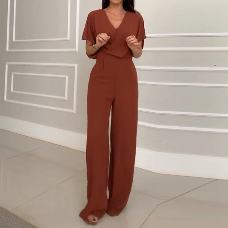 Spring Solid Hollow Wide Leg Jumpsuits Women 2025 Casual Pocket Playsuit Romper Summer V Neck Pleat High Waist Straight Overalls
Spring Solid Hollow Wide Leg Jumpsuits Women 2025 Casual Pocket Playsuit Romper Summer V Neck Pleat High Waist Straight Overalls