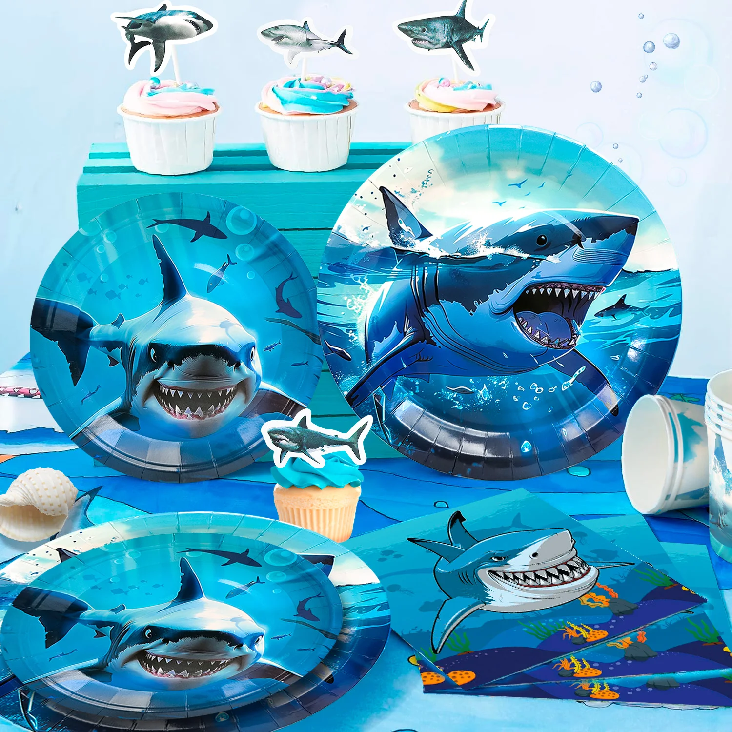Shark Party Supplies,67 Pcs Shark Birthday Party Decorations & Shark Party Tableware Set -Plates and Napkins Tablecloths
Shark Party Supplies,67 Pcs Shark Birthday Party Decorations & Shark Party Tableware Set -Plates and Napkins Tablecloths