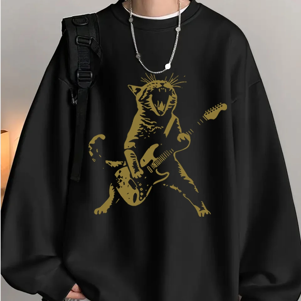 Rock Cat Playing Guitar Sweatshirt Youth Cat Lovers Gift Fashion Casual Sweater Men Women Funny Guitar Cat Cartoon Clothes Shirt 
Rock Cat Playing Guitar Sweatshirt Youth Cat Lovers Gift Fashion Casual Sweater Men Women Funny Guitar Cat Cartoon Clothes Shirt