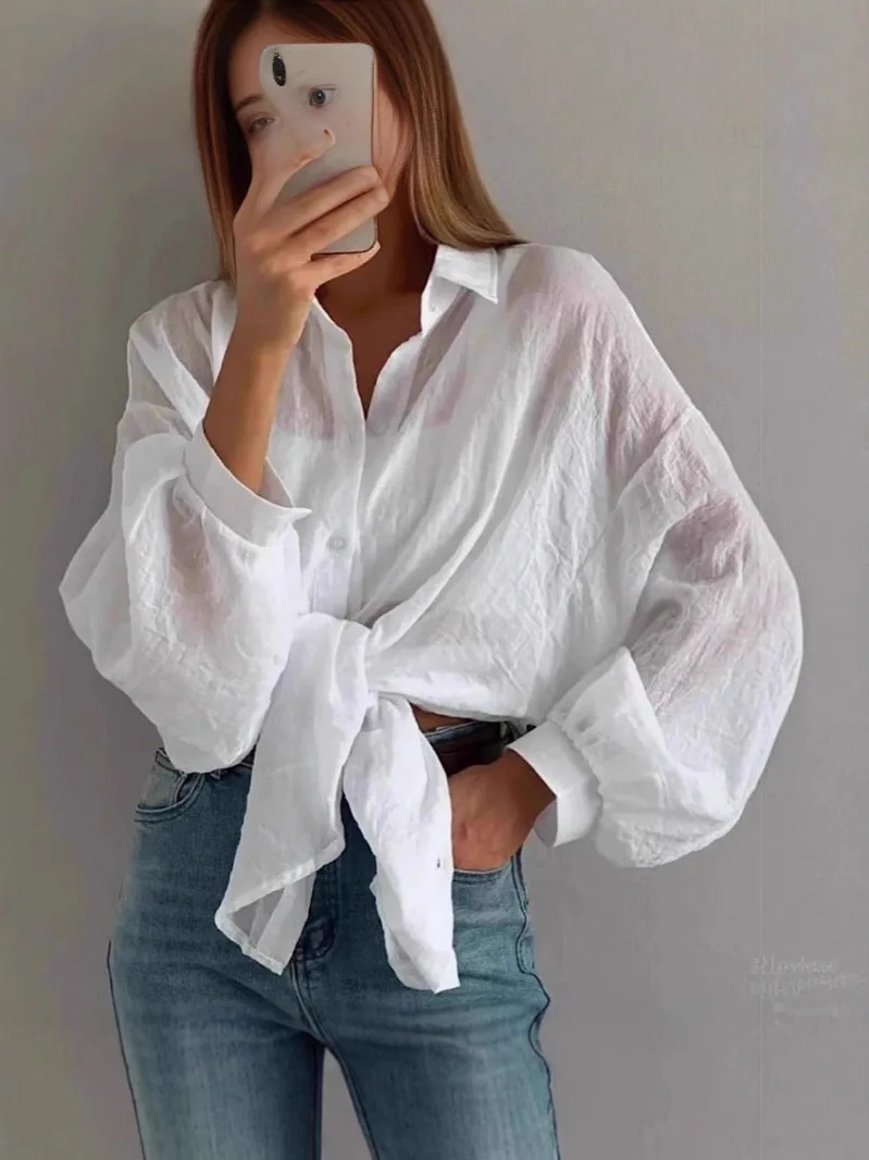 Loose Women's Long Sleeve Shirt Spring Shoulder Slouch Tailored Style Pure Color Basic Matched Women's Fashion Top
Loose Women's Long Sleeve Shirt Spring Shoulder Slouch Tailored Style Pure Color Basic Matched Women's Fashion Top