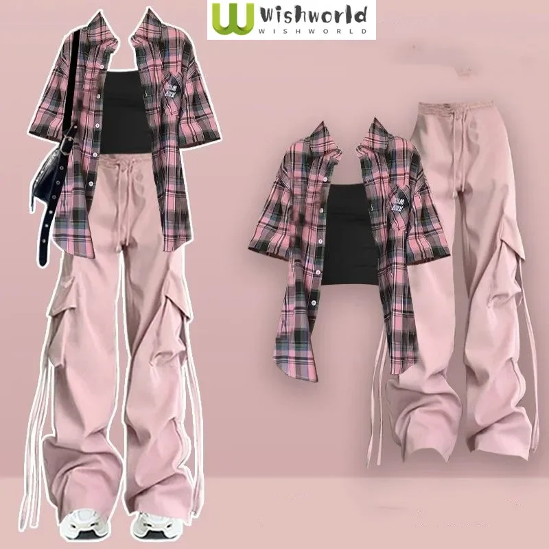 Elegant Women's Set Spring/Summer Korean Edition Casual Checkered Shirt Tank Top Fashion Work Pants 3-Piece Set
Elegant Women's Set Spring/Summer Korean Edition Casual Checkered Shirt Tank Top Fashion Work Pants 3-Piece Set
