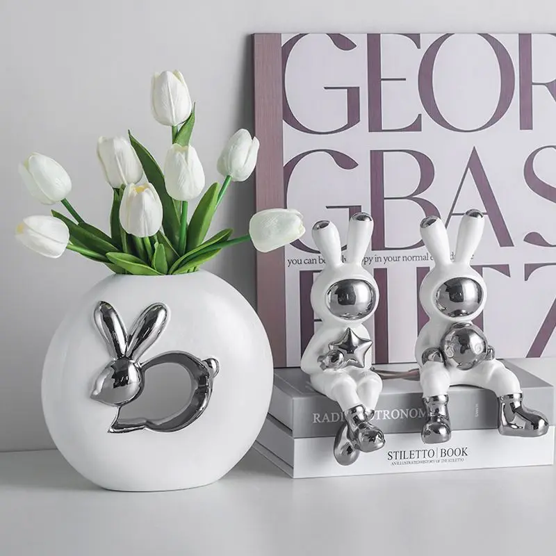Modern Rabbit Vase Ornaments Home Living Room Entrance Wine Cabinet Bedroom Room Table Decoration Wedding Gift
Modern Rabbit Vase Ornaments Home Living Room Entrance Wine Cabinet Bedroom Room Table Decoration Wedding Gift