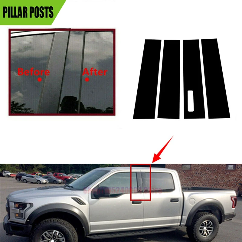 4PCS Glossy Black Door Window Decal Pillar Posts Trim Cover Sticker Car Accessories For Ford F-150 2015 2016 2017 2018 2019-2023
4PCS Glossy Black Door Window Decal Pillar Posts Trim Cover Sticker Car Accessories For Ford F-150 2015 2016 2017 2018 2019-2023