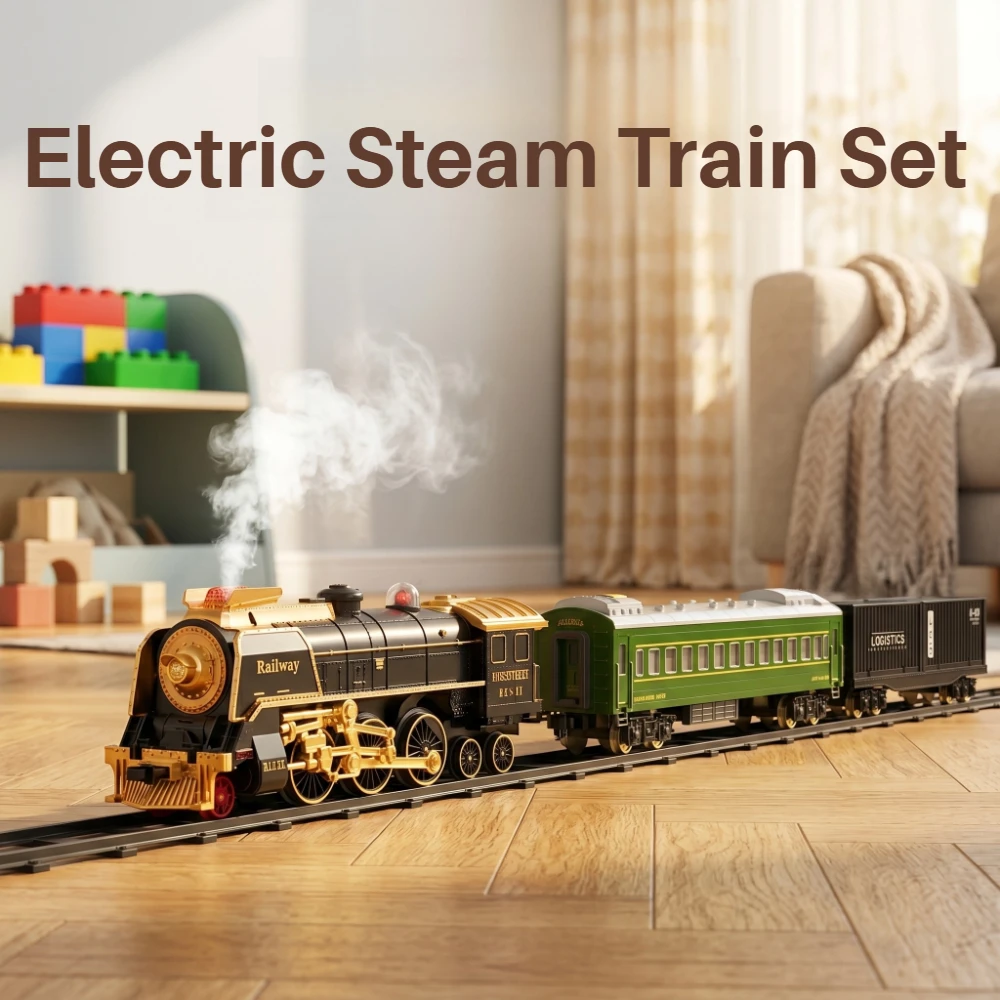 Alloy Version Steam Train Track Electric Remote Control Classic Replica Powerful Jet and Whistle Sound Effects Boy Toy Gift
Alloy Version Steam Train Track Electric Remote Control Classic Replica Powerful Jet and Whistle Sound Effects Boy Toy Gift