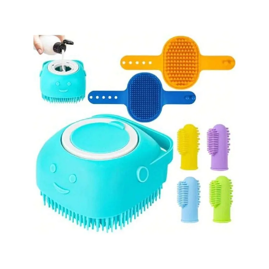 【New style】3PCS Dog Bath Brush With 4Pcs Toothbrush, Scrubber And Shampoo Brush With Adjustable Ring Handle, Shower Brush For L
【New style】3PCS Dog Bath Brush With 4Pcs Toothbrush, Scrubber And Shampoo Brush With Adjustable Ring Handle, Shower Brush For L