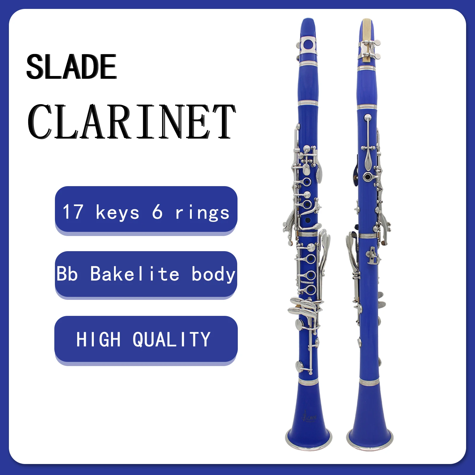 SLADE Clarinet Bb Clarinet 17 Keys 6 Rings Clarinet Portable Blackwinds Bakelite Clarinetto Professional Woodwind Instruments
SLADE Clarinet Bb Clarinet 17 Keys 6 Rings Clarinet Portable Blackwinds Bakelite Clarinetto Professional Woodwind Instruments