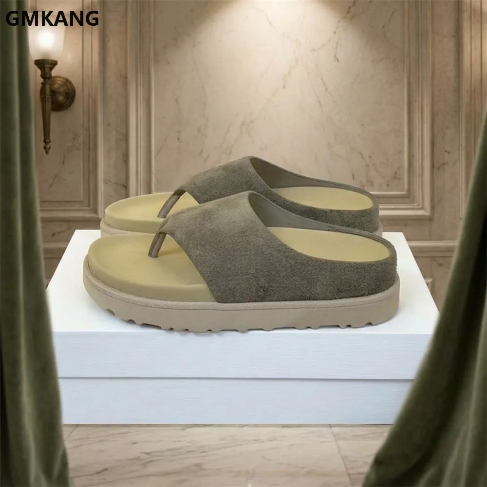 Thick Sole Slides for Women GMKANG Comfort Flip Flops Outdoor Casual Mules Suede Leather Summer Flat Sandals Non Slip
Thick Sole Slides for Women GMKANG Comfort Flip Flops Outdoor Casual Mules Suede Leather Summer Flat Sandals Non Slip