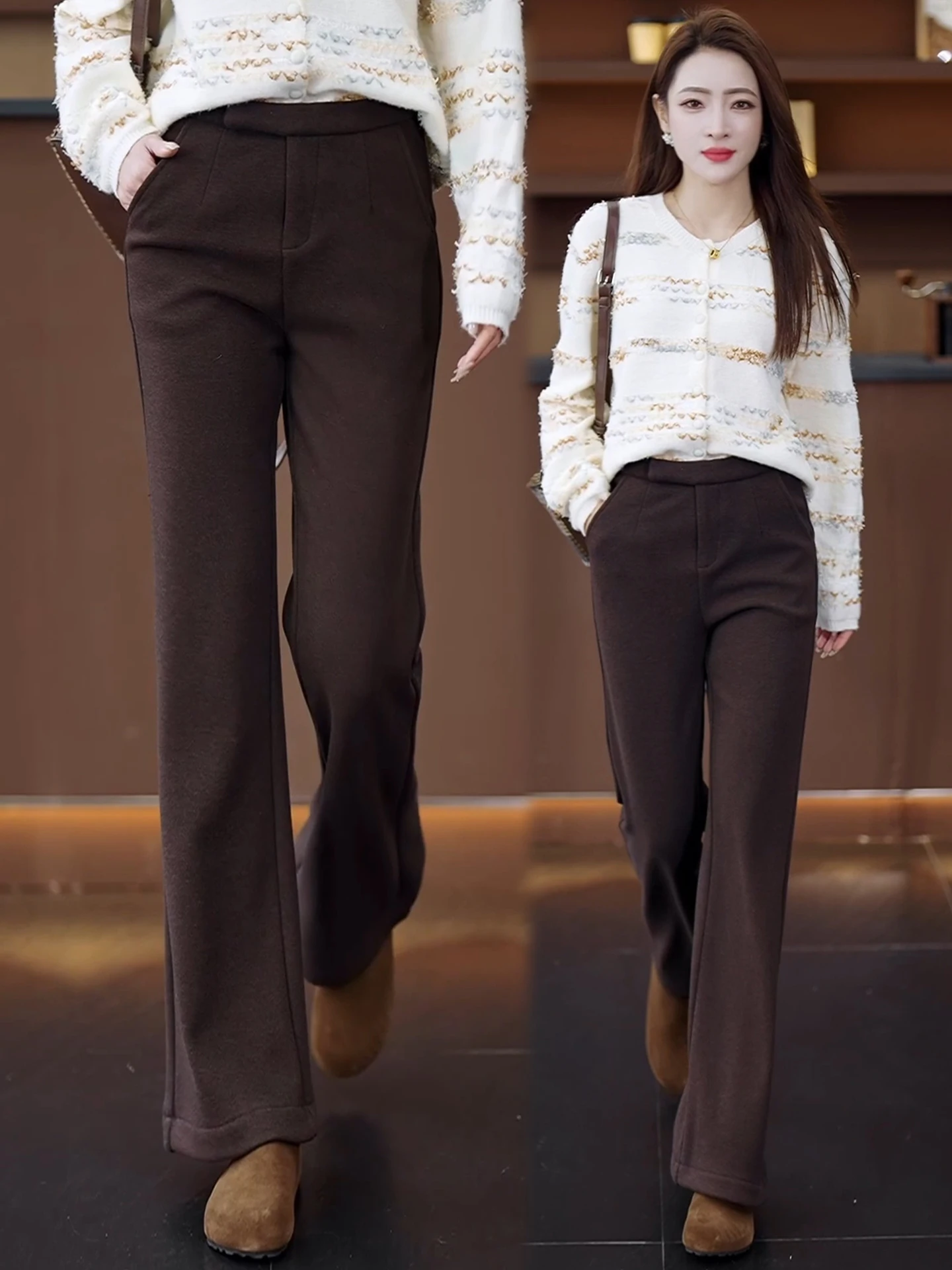 Thickened Fleece High Waist Straight Leg Pants Women's Autumn Winter Casual Trousers Soft Bouffant Suit Pants Breathable Warmth
Thickened Fleece High Waist Straight Leg Pants Women's Autumn Winter Casual Trousers Soft Bouffant Suit Pants Breathable Warmth