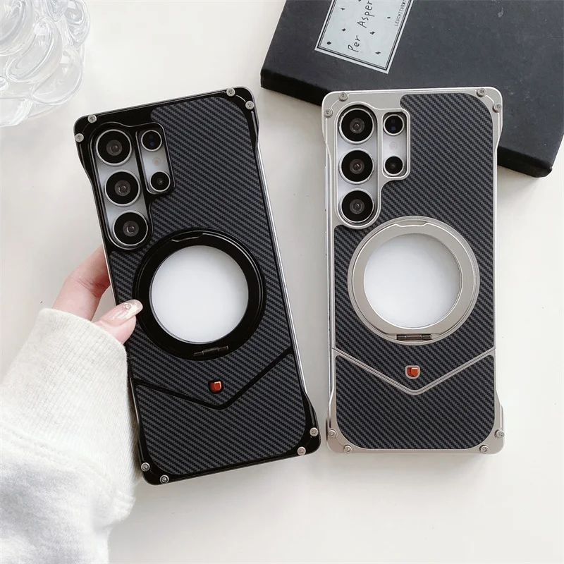 Sagsafe Magnetic Metal Snap on Carbon Fiber Texture Case For Samsung Galaxy S23 S24 S25 Ultra Stand Adjustable Frameless Cover
Sagsafe Magnetic Metal Snap on Carbon Fiber Texture Case For Samsung Galaxy S23 S24 S25 Ultra Stand Adjustable Frameless Cover