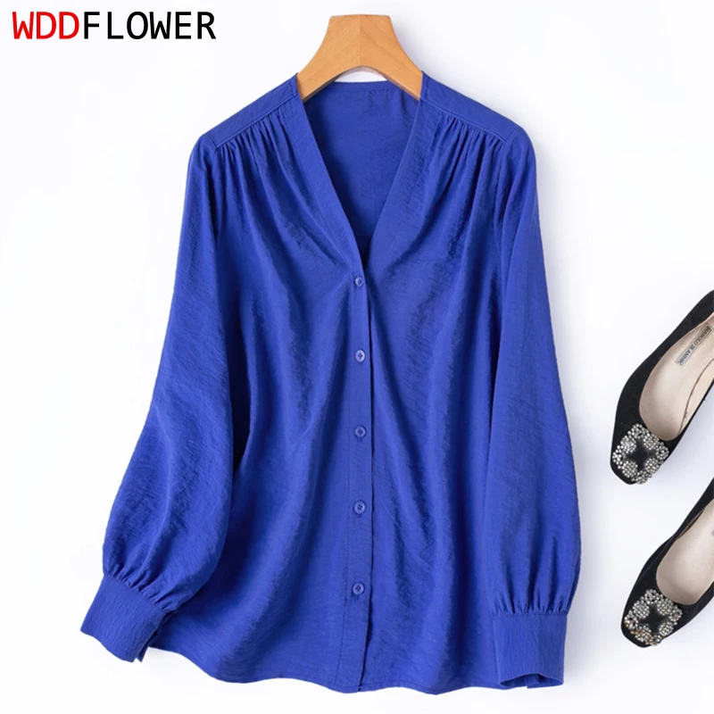 76% Mulberry Silk 24% Spandex Royal Blue Color V neck Buttons Down Women Long Sleeve Shirt Top Blouse Office Lady M L XL M1658
76% Mulberry Silk 24% Spandex Royal Blue Color V neck Buttons Down Women Long Sleeve Shirt Top Blouse Office Lady M L XL M1658