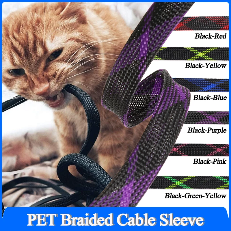 PET Braided Cable Sleeve 2mm ~ 30mm Expandable High Density Insulated Line Protection Wire Wrap Sheath Snake Skin For Cables
PET Braided Cable Sleeve 2mm ~ 30mm Expandable High Density Insulated Line Protection Wire Wrap Sheath Snake Skin For Cables