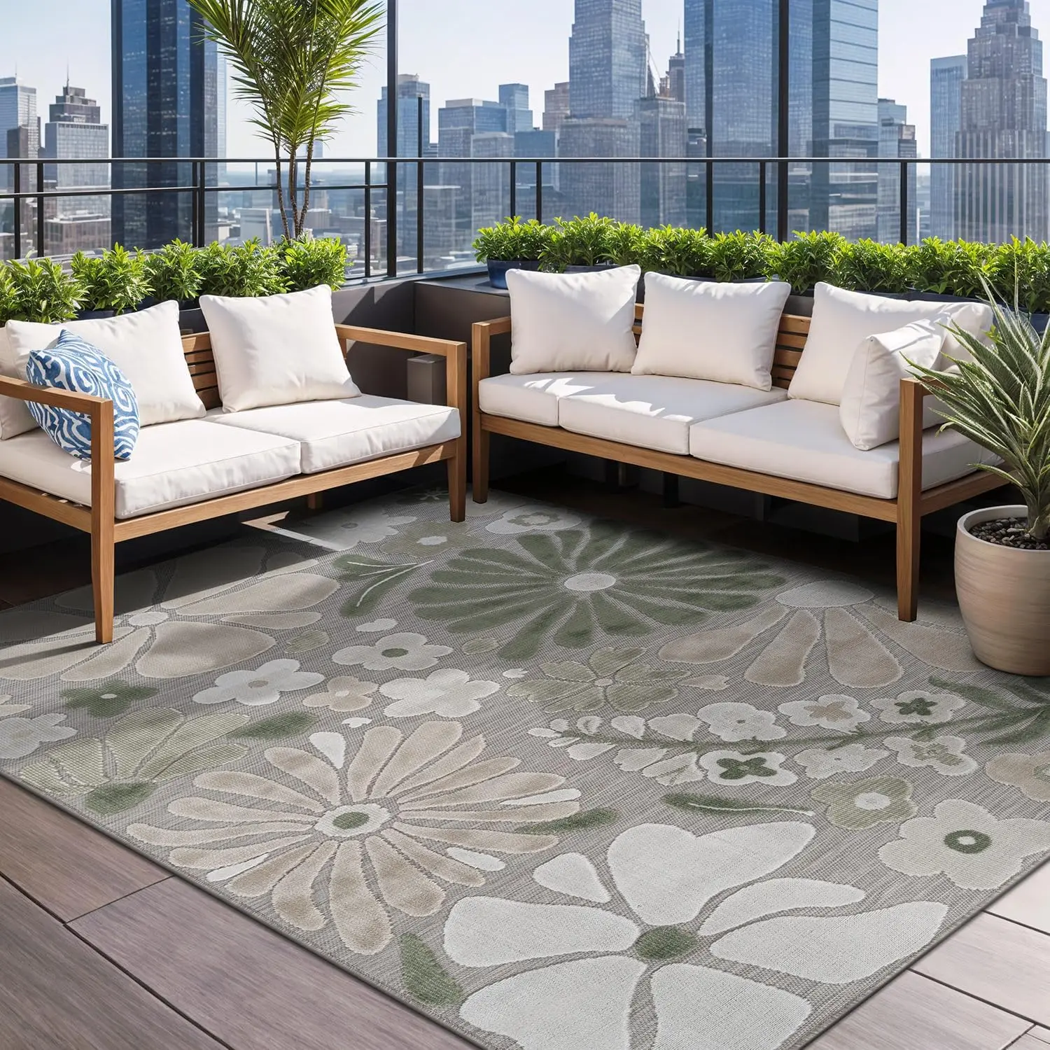 Outdoor Rug 9x12 Large Modern Floral Tropical Area Rugs for Outdoor and Indoor Patio Easy to Clean Non Shedding Living Room P
Outdoor Rug 9x12 Large Modern Floral Tropical Area Rugs for Outdoor and Indoor Patio Easy to Clean Non Shedding Living Room P
