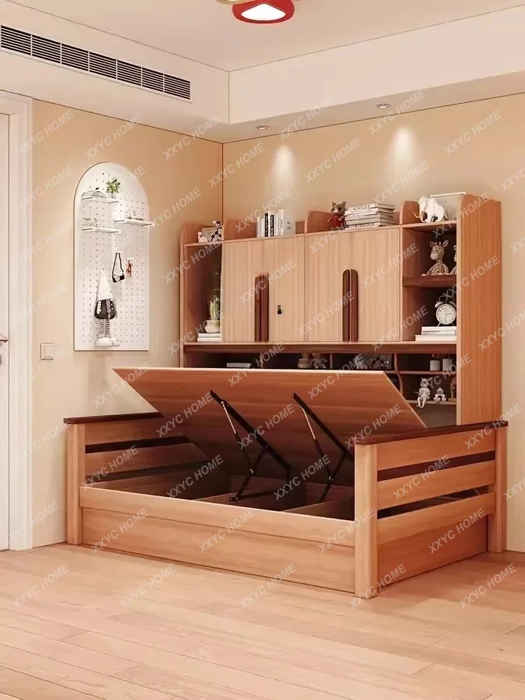 ZH Bed with Wardrobe Integrated Small Apartment Boys' Bookcase Bed Multi-Functional Combined Bed Solid Wood Modern Minimali
ZH Bed with Wardrobe Integrated Small Apartment Boys' Bookcase Bed Multi-Functional Combined Bed Solid Wood Modern Minimali