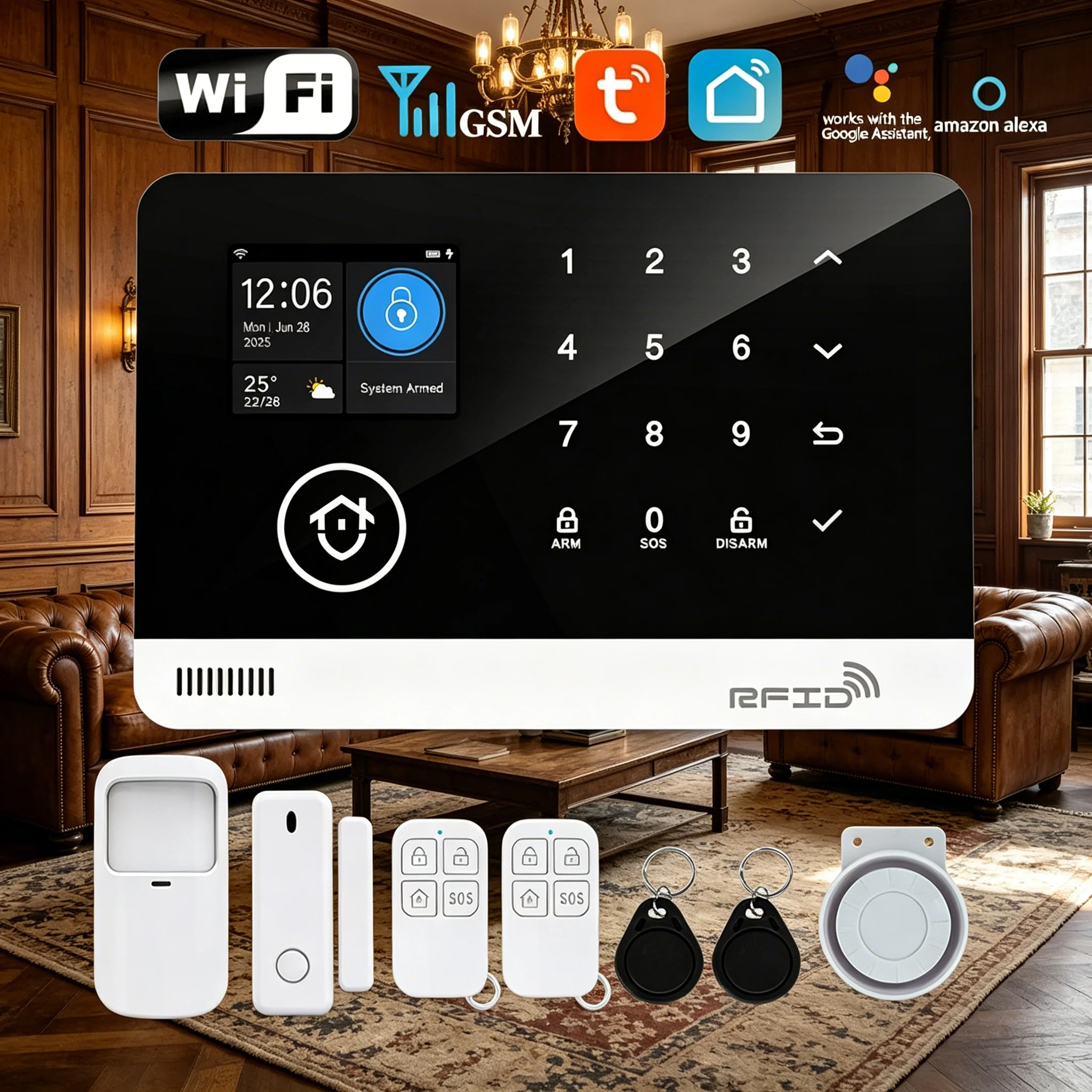 Tugard Smart WiFi GSM Alarm Kit for Home Security, Alexa Compatible, 120dB Siren, Motion Detector & Remote 8Pcs Kit
Tugard Smart WiFi GSM Alarm Kit for Home Security, Alexa Compatible, 120dB Siren, Motion Detector & Remote 8Pcs Kit