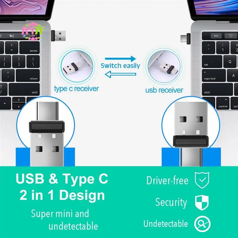 A47F-USB And Type C 2 In 1 Mouse Jiggler USB Mover Undetectable Automatic Mouse Shaker Wiggler For Laptop Keep Computer Awake
A47F-USB And Type C 2 In 1 Mouse Jiggler USB Mover Undetectable Automatic Mouse Shaker Wiggler For Laptop Keep Computer Awake