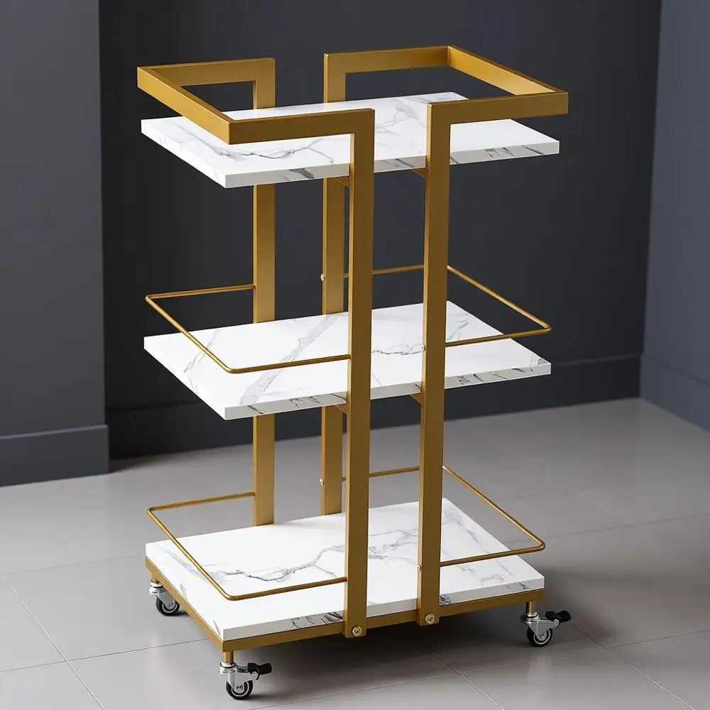 Metal Rolling Trolley for Barber and Esthetician Use, 3-Tier Mobile Cart, White Nail Cart 2033
Metal Rolling Trolley for Barber and Esthetician Use, 3-Tier Mobile Cart, White Nail Cart 2033