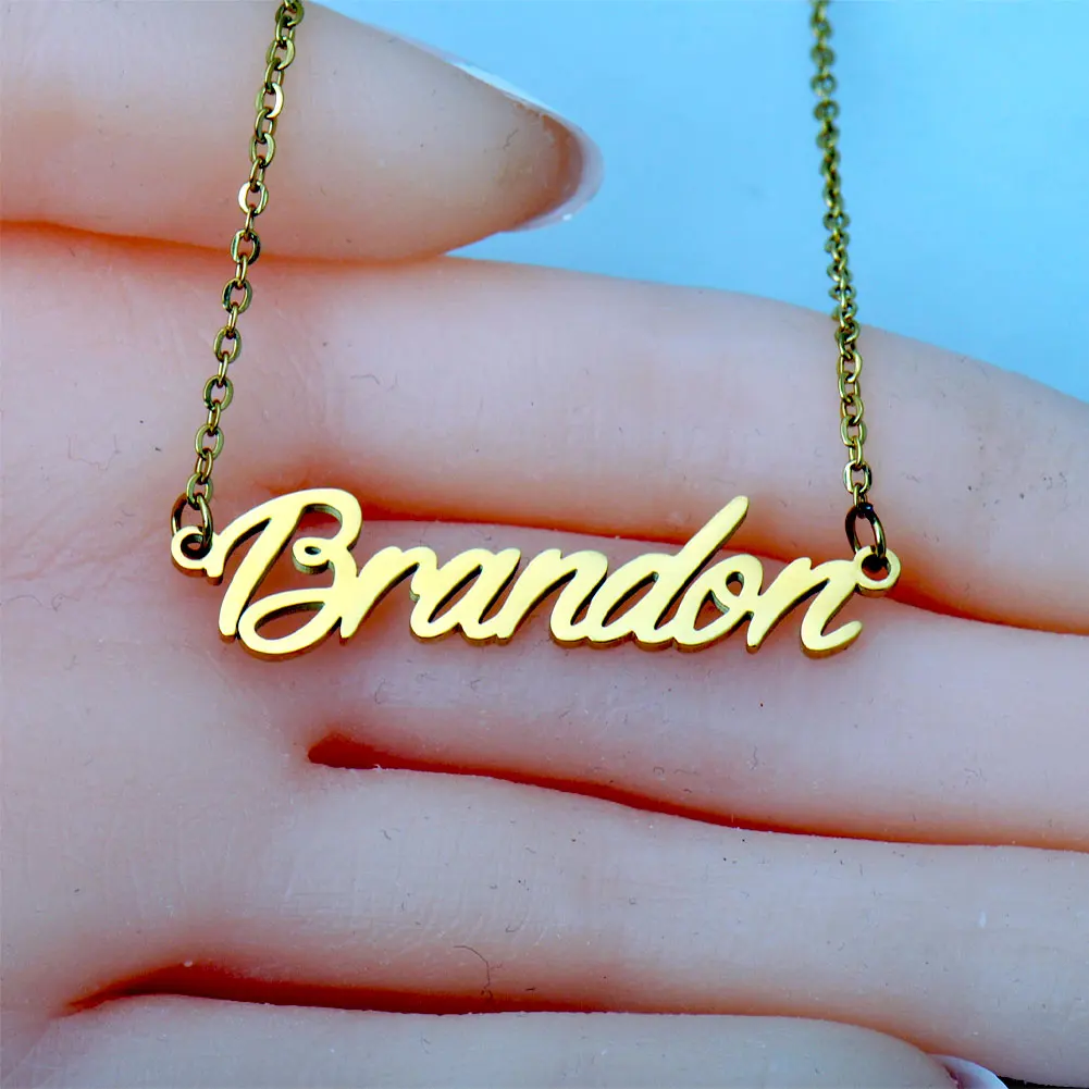Brandon Gold Plated Name Necklace for Women Stainless Steel Jewelry Chain Pendant Gift for Mothers And Girlfriend
Brandon Gold Plated Name Necklace for Women Stainless Steel Jewelry Chain Pendant Gift for Mothers And Girlfriend