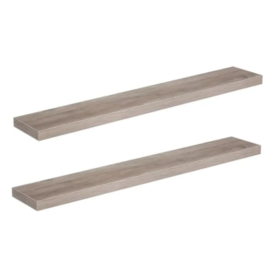 Wall-mounted floating shelves set of 2 MDF greige finish for bathroom bedroom kitchen living room office decor and storage 47.2
Wall-mounted floating shelves set of 2 MDF greige finish for bathroom bedroom kitchen living room office decor and storage 47.2