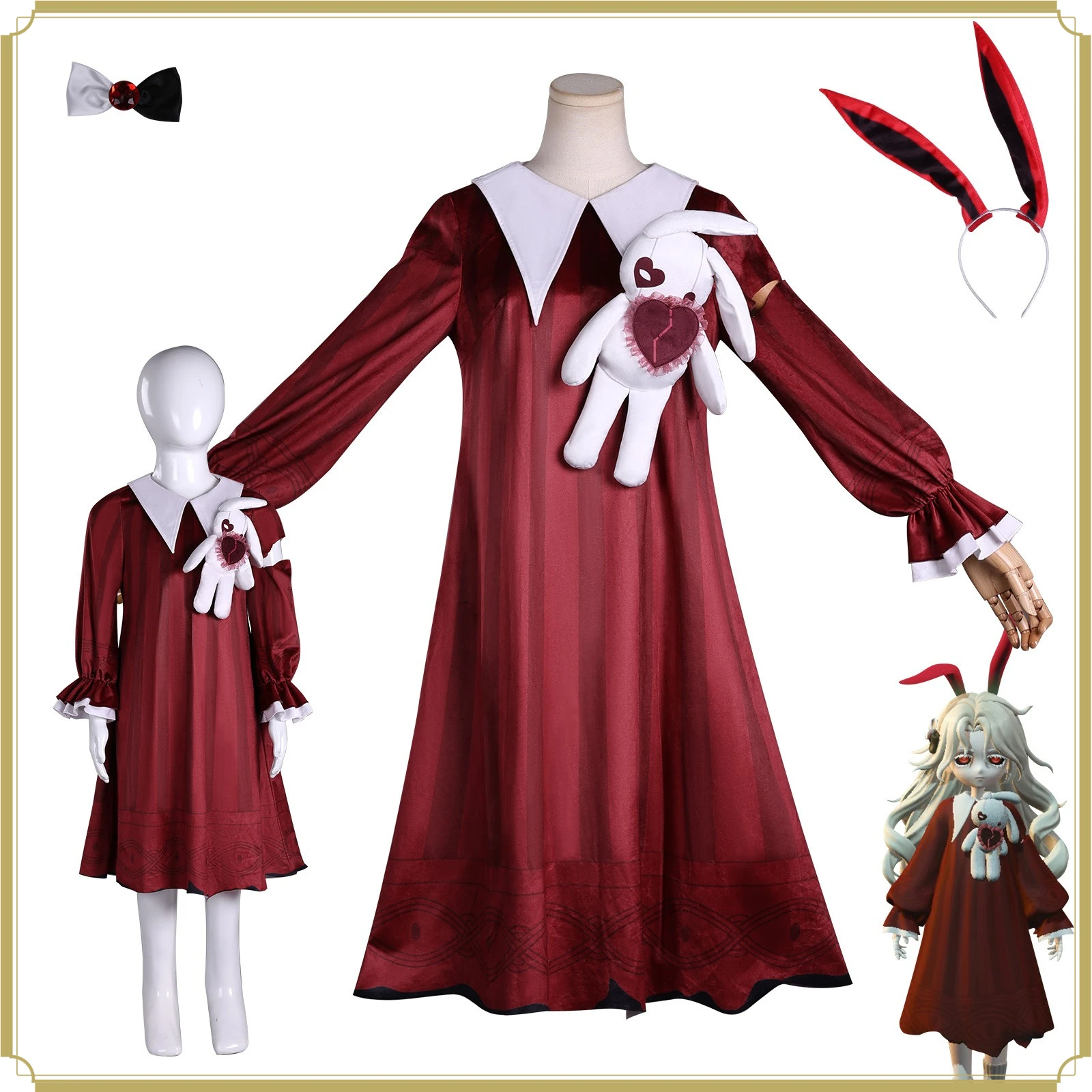 Kids' Egg Party Dorothy Cosplay Costume - Full Set Escape from Horror Night Style + Hair Bow Role Playing Halloween Party Suit
Kids' Egg Party Dorothy Cosplay Costume - Full Set Escape from Horror Night Style + Hair Bow Role Playing Halloween Party Suit