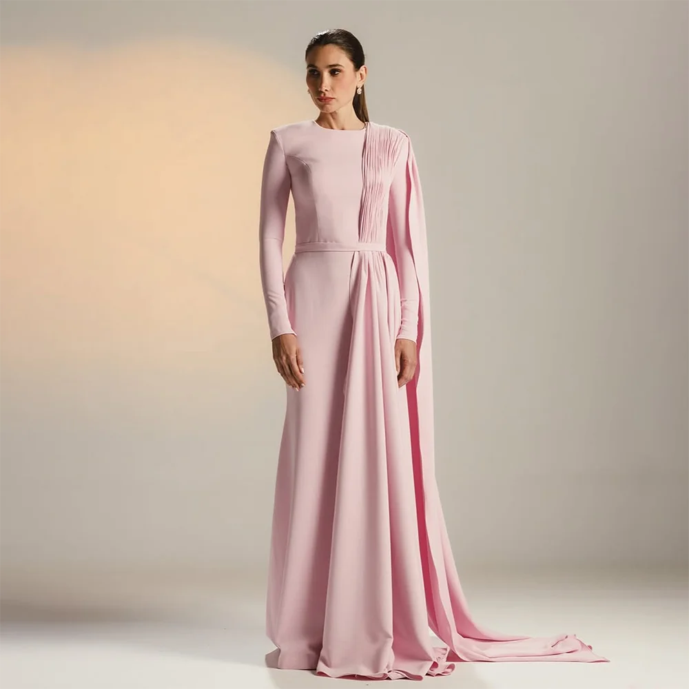 Pink Evening Dress A Line O-Neck Long Sleeves Elegant Wedding Guest Gowns for Women 2025 ormal Party Dress Customized
Pink Evening Dress A Line O-Neck Long Sleeves Elegant Wedding Guest Gowns for Women 2025 ormal Party Dress Customized