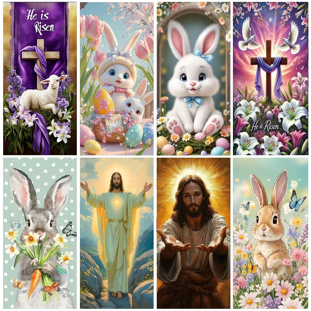 Happy Easter Cute Bunny Backdrop Cross Jesus Religion Festival Prop Spring Flower Wreath Door Decoration Banner Photo Background
Happy Easter Cute Bunny Backdrop Cross Jesus Religion Festival Prop Spring Flower Wreath Door Decoration Banner Photo Background