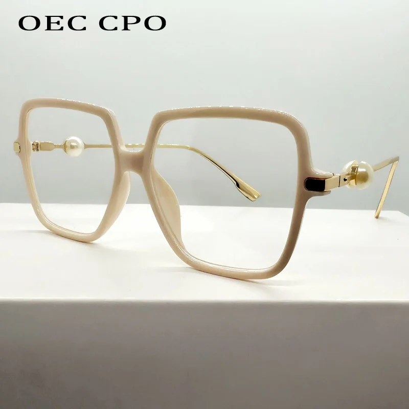 Oversize Pearl Style Square Eyewear Anti-blue Light Trendy Large Frame Metal Optical Glasses Computer Goggles for Women And Men
Oversize Pearl Style Square Eyewear Anti-blue Light Trendy Large Frame Metal Optical Glasses Computer Goggles for Women And Men