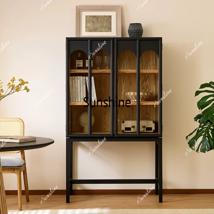 Medieval Modern Simple Storage Cabinet Solid Wood Against Wall Glass Door Locker
Medieval Modern Simple Storage Cabinet Solid Wood Against Wall Glass Door Locker