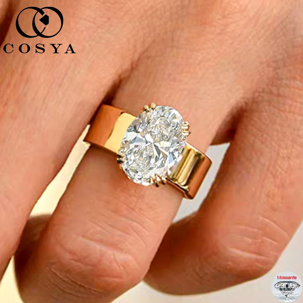 COSYA 4.5CT Oval Cut Moissanite Rings For Women S925 Silver Solitaire Diamond Wedding Band Luxury Party Fine Jewelry Gift
COSYA 4.5CT Oval Cut Moissanite Rings For Women S925 Silver Solitaire Diamond Wedding Band Luxury Party Fine Jewelry Gift