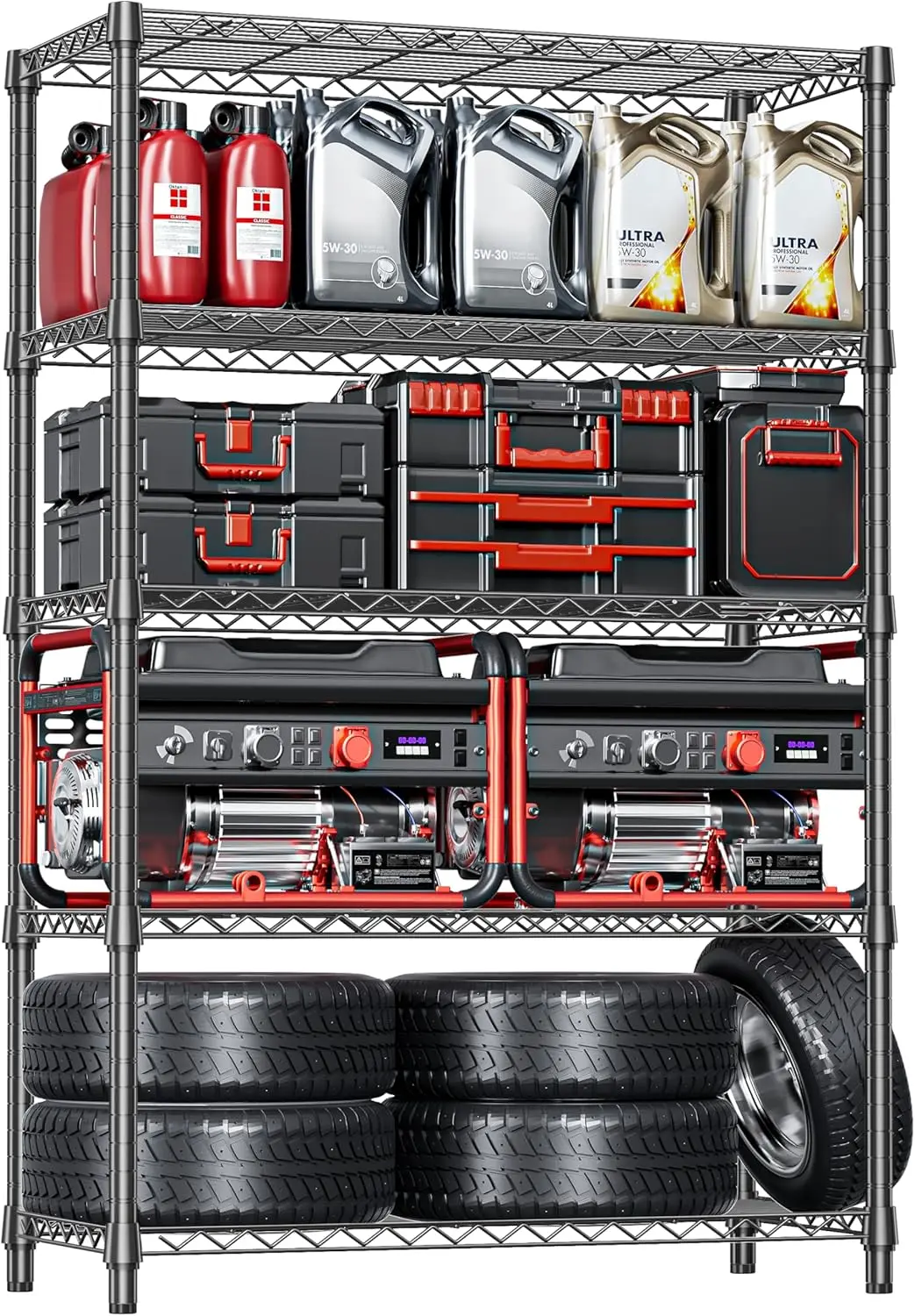 5-Tier Heavy Duty Metal Storage Shelving Unit, Black, Adjustable Steel Rack for Garage Kitchen Office
5-Tier Heavy Duty Metal Storage Shelving Unit, Black, Adjustable Steel Rack for Garage Kitchen Office