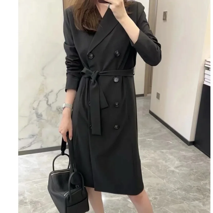 Withered Temperament Wool And Silk Double Breasted Waist Cinched Suit Dress Elegant Party Dresses Vestidos Women's Dress
Withered Temperament Wool And Silk Double Breasted Waist Cinched Suit Dress Elegant Party Dresses Vestidos Women's Dress